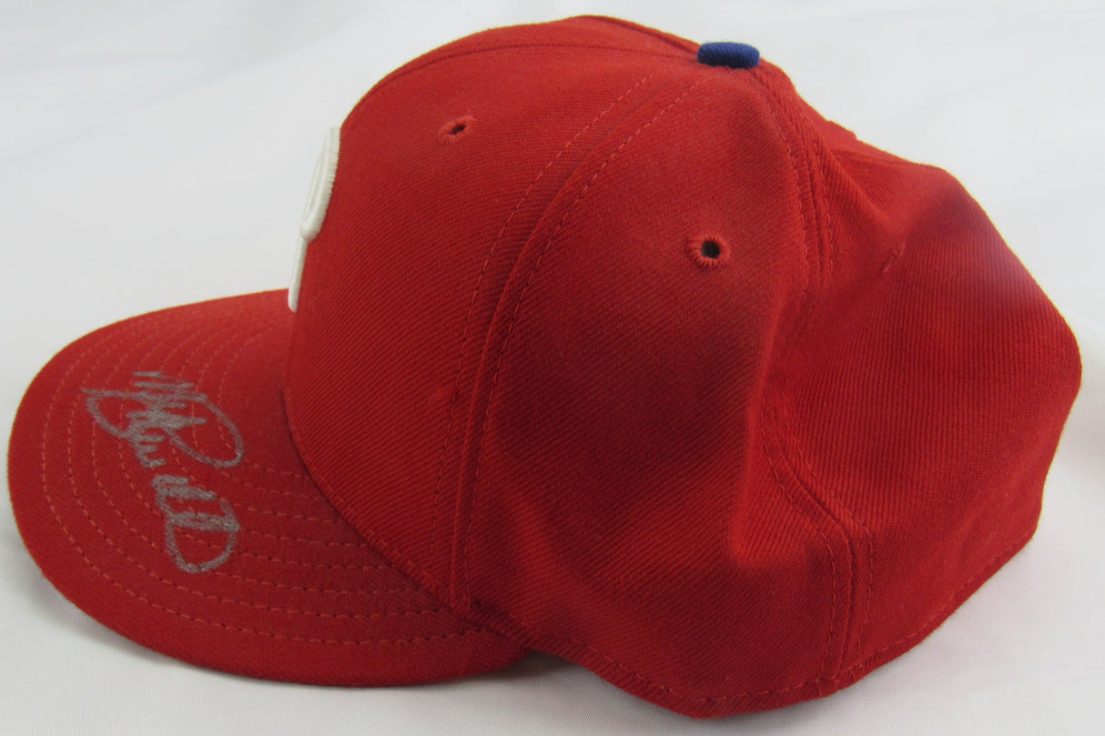 Mike Schmidt Signed Auto Phillies Baseball Hat Fleer Hologram