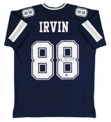 Michael Irvin Authentic Signed Navy Blue Pro Style Jersey Autographed BAS Wit