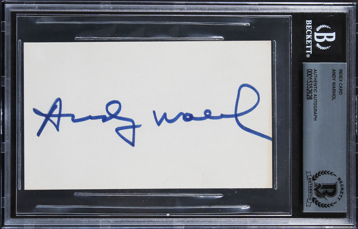 Andy Warhol Authentic Signed 3x5 Index Card Autographed BAS Slabbed