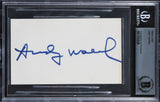 Andy Warhol Authentic Signed 3x5 Index Card Autographed BAS Slabbed