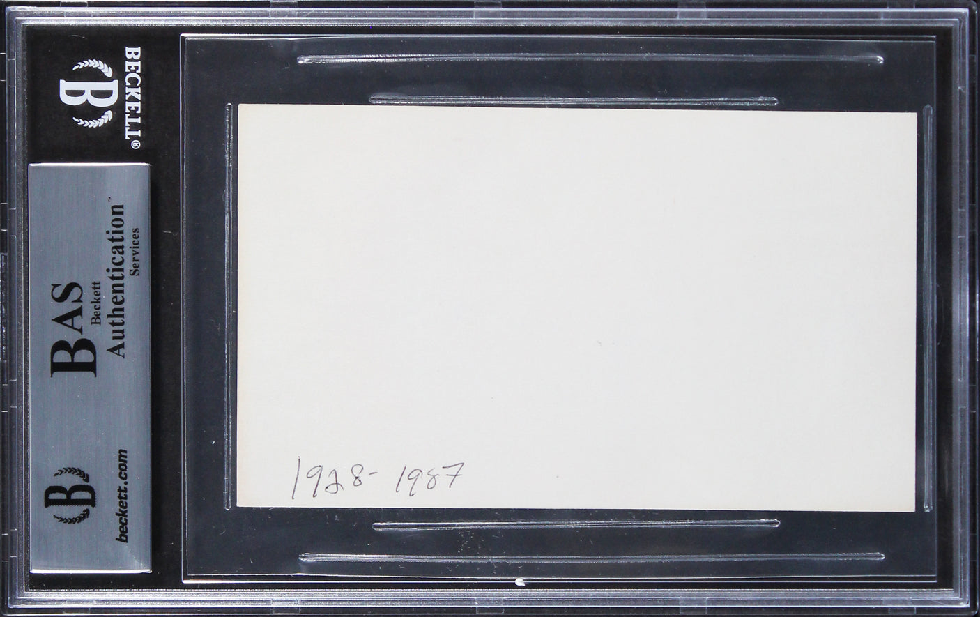 Andy Warhol Authentic Signed 3x5 Index Card Autographed BAS Slabbed