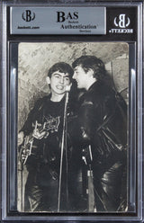 George Harrison, Graham Nash & Allan Clarke Signed 3.5x5.5 Photo BAS Slabbed