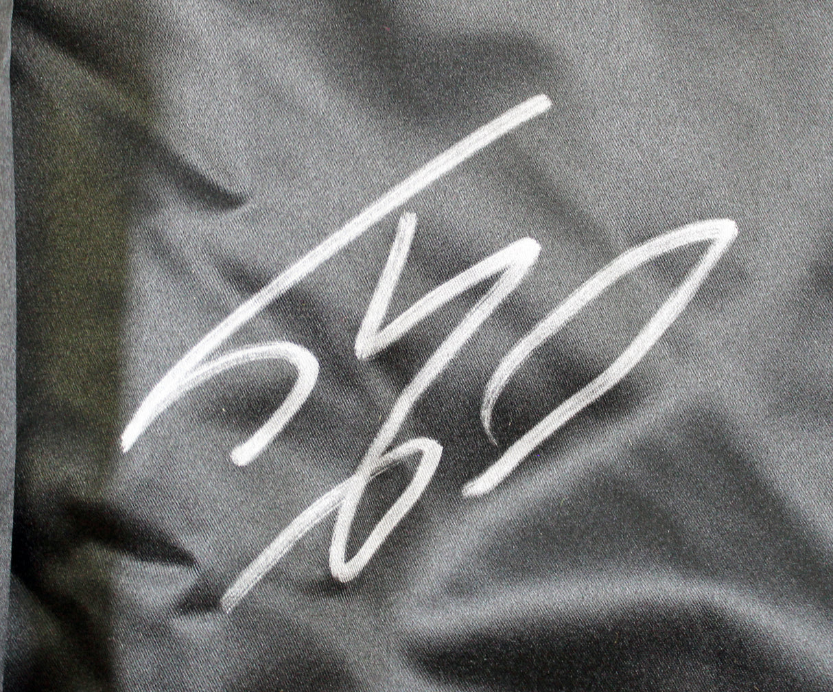 Lakers Shaquille O'Neal Signed Black NBA Champs M&N Bomber Jacket BAS Witnessed