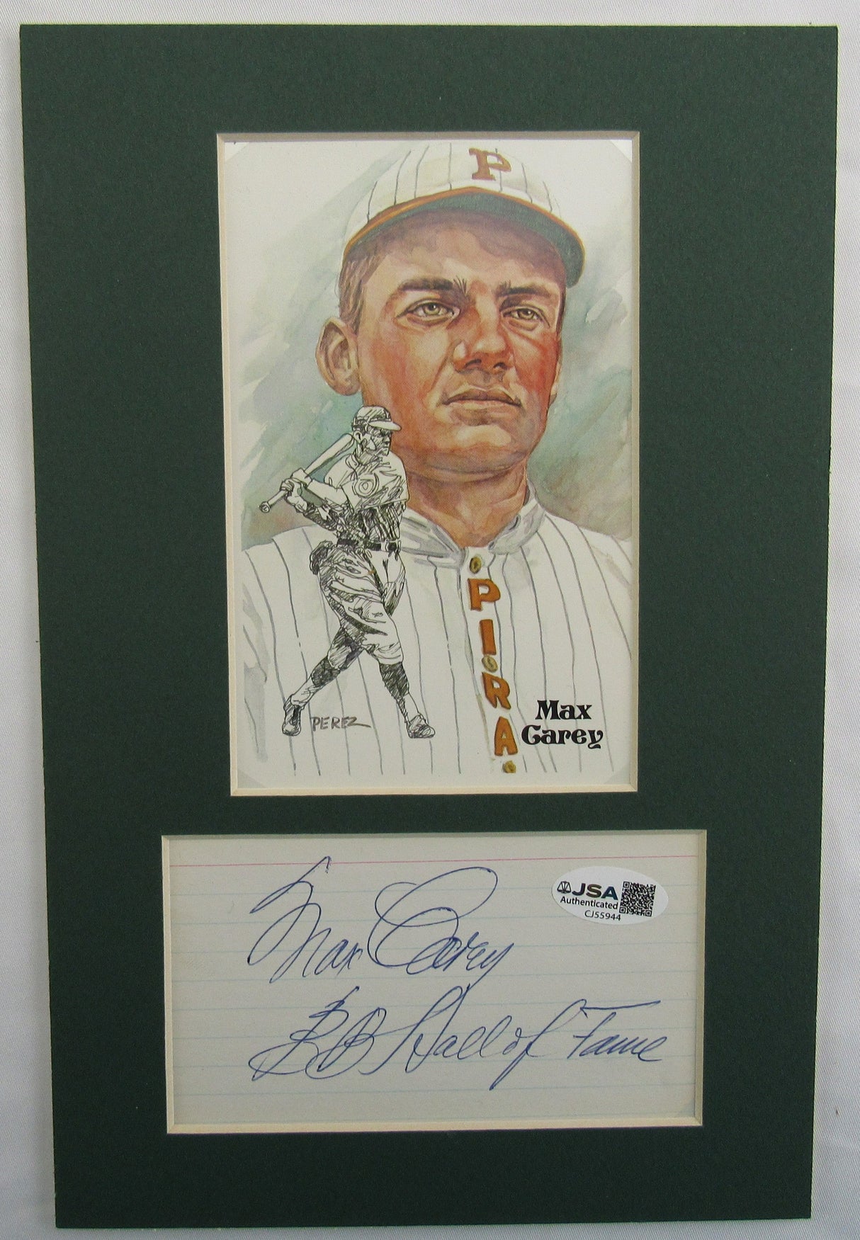 Max Carey Signed Auto 5.5x3.5 Post Card 10x6 Total CJ55944