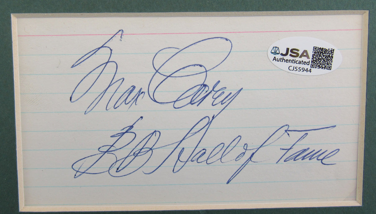 Max Carey Signed Auto 5.5x3.5 Post Card 10x6 Total CJ55944