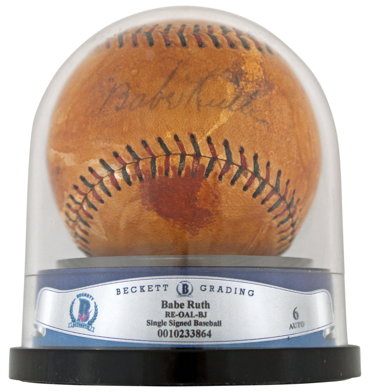 Yankees Babe Ruth Authentic Signed Ban Johnson Oal Baseball Auto Graded 6 BAS