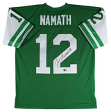 Jets Joe Namath Authentic Signed Green Mitchell & Ness Jersey Autographed BAS Witnessed