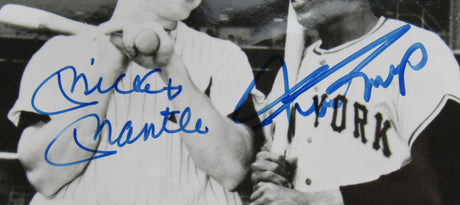 Mickey Mantle Willie Mays Signed Auto 8x10 Photo JSA LOA Z16980