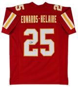 Clyde Edwards-Helaire Authentic Signed Red Pro Style Jersey BAS Witnessed