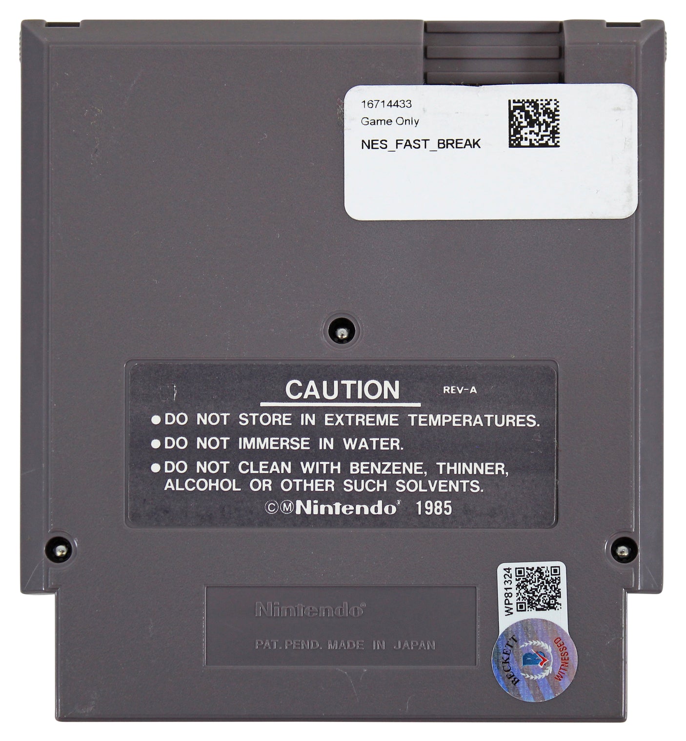 Magic Johnson Signed Nintendo Fast Break Video Game Cartridge BAS Witnessed