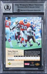 Broncos Terrell Davis HOF 17 Signed 1995 SP #130 Rookie Card Auto 10 BAS Slabbed