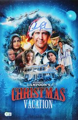 Chevy Chase & Randy Quaid Christmas Vacation Signed 12x18 Photo BAS Wit 2