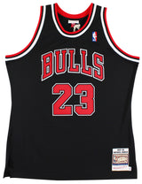 Bulls Michael Jordan Signed Black M&N 1997-98 HWC Authentic Jersey UDA BAJ02946