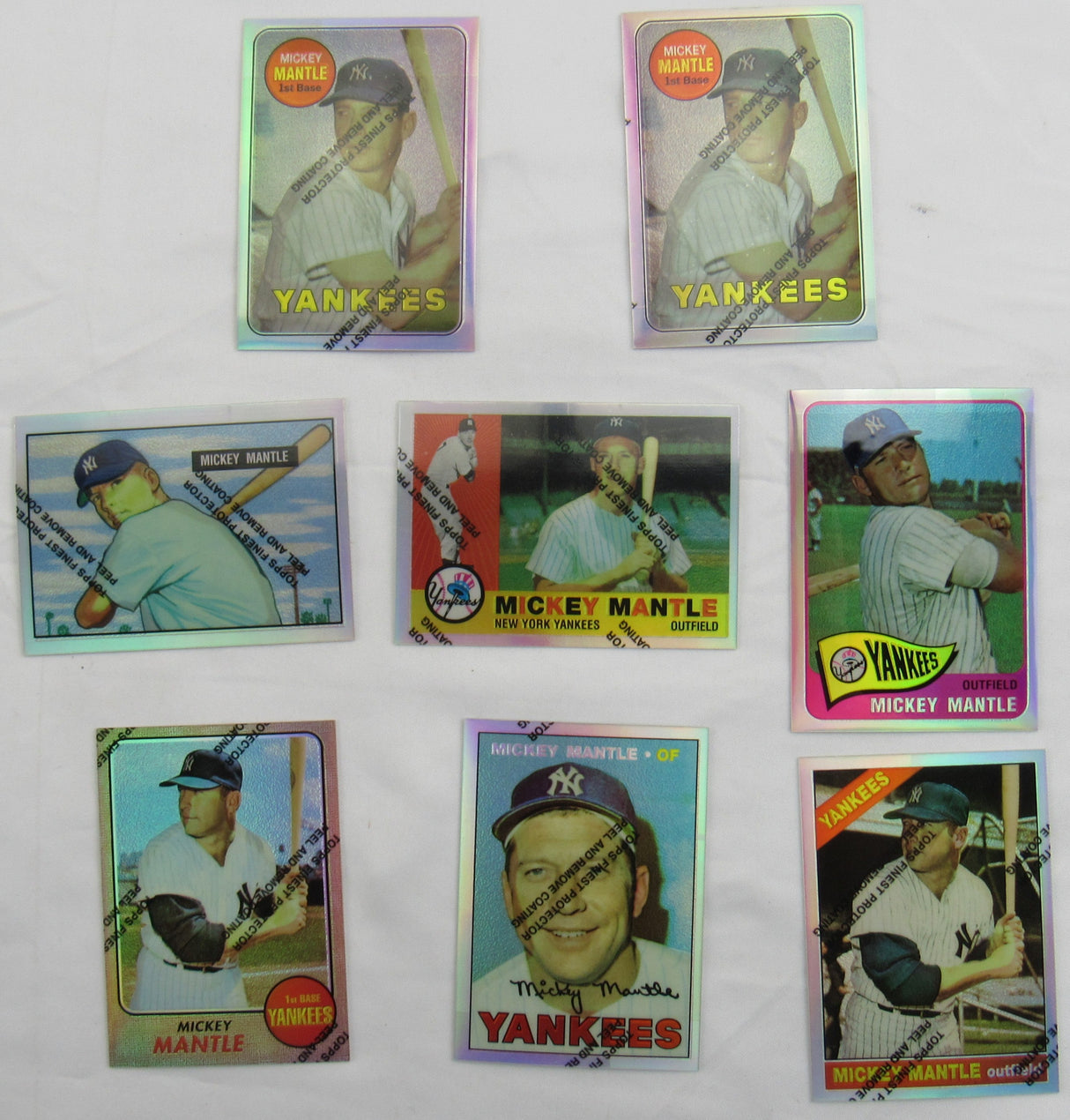 1996 Topps Mickey Mantle Finest Refractor Lot - 8 Cards including 1951 Bowman