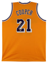Michael Cooper Authentic Signed Yellow Pro Style Jersey BAS Witnessed