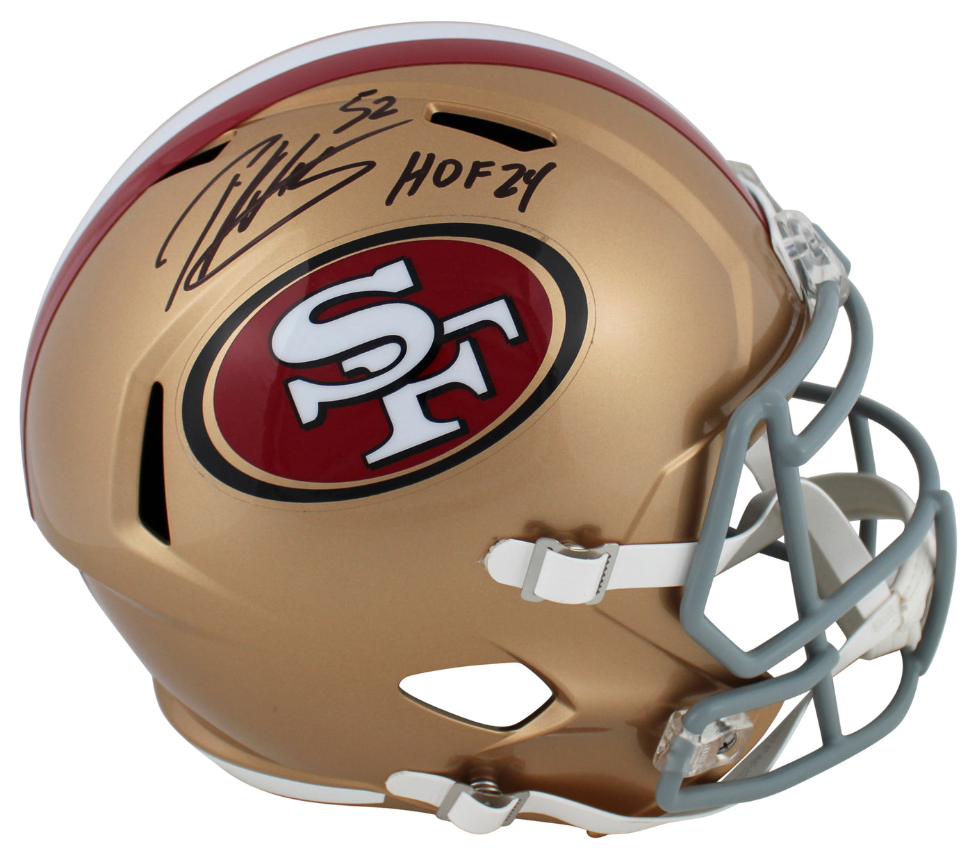 49ers Patrick Willis "HOF 24" Signed Full Size Speed Rep Helmet BAS Witnessed
