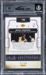 Magic Johnson Signed 2009 Classics Timeless Threads #140 Card Auto 10! BAS Slab