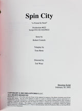Spin City February 28, 2002 "A Friend In Need" Episode Shooting Script Unsigned