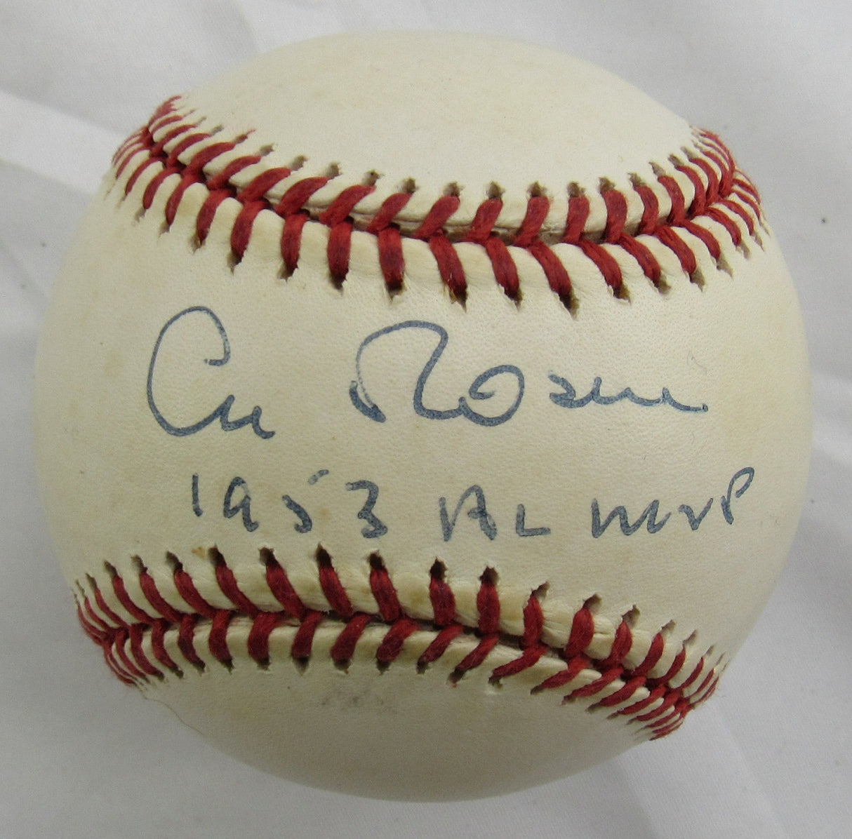 Al Rosen Signed Auto Rawlings Baseball JSA CM07297 w/1953 AL MVP Inscription