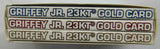 1997 Bleachers Ken Griffey Jr Chasing 62 Home Runs 23 kt Gold Card Set of 3