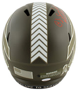 Bills O.J. Simpson HOF 85 Signed Salute To Service F/S Speed Rep Helmet JSA Wit