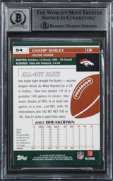 Broncos Champ Bailey Signed 2008 Stadium Club #94 Card Auto 10! BAS Slabbed