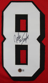 John Taylor Authentic Signed Red Pro Style Jersey w/ Dropshadow BAS Witnessed