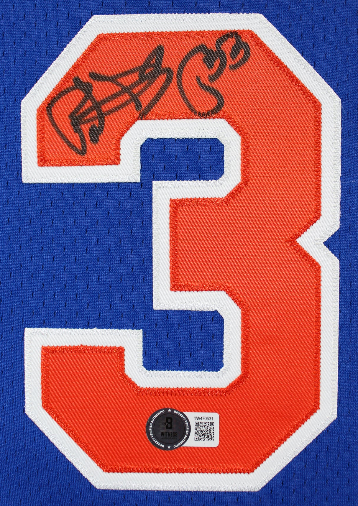 Knicks Patrick Ewing Signed Blue M&N 1998-99 HWC Authentic Jersey BAS #1W470531
