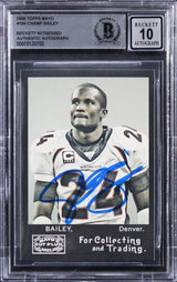 Broncos Champ Bailey Signed 2008 Topps Mayo #194 Card Auto 10! BAS Slabbed