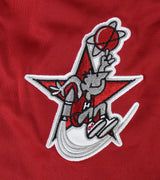 Rockets Hakeem Olajuwon & Clyde Drexler Signed Red M&N Warmup Jacket BAS Witness