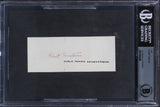 Albert Einstein Authentic Signed 2x5 Cut Signature Autographed BAS Slabbed