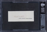 Albert Einstein Authentic Signed 2x5 Cut Signature Autographed BAS Slabbed