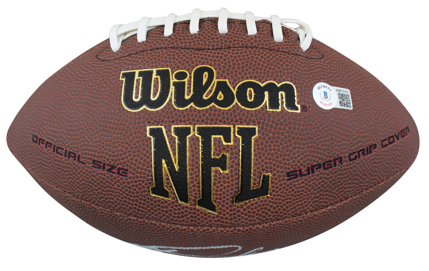 Panthers Miles Sanders Signed Wilson Super Grip Football W/ Case BAS Witnessed