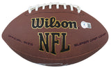 Panthers Miles Sanders Signed Wilson Super Grip Football W/ Case BAS Witnessed