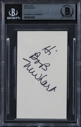 Bob Newhart The Big Bang Theory "Hi" Authentic Signed 3x5 Index Card BAS Slabbed
