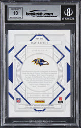 Ravens Ray Lewis Signed 2020 National Treasures #10 32/99 Card Auto 10! BAS Slab