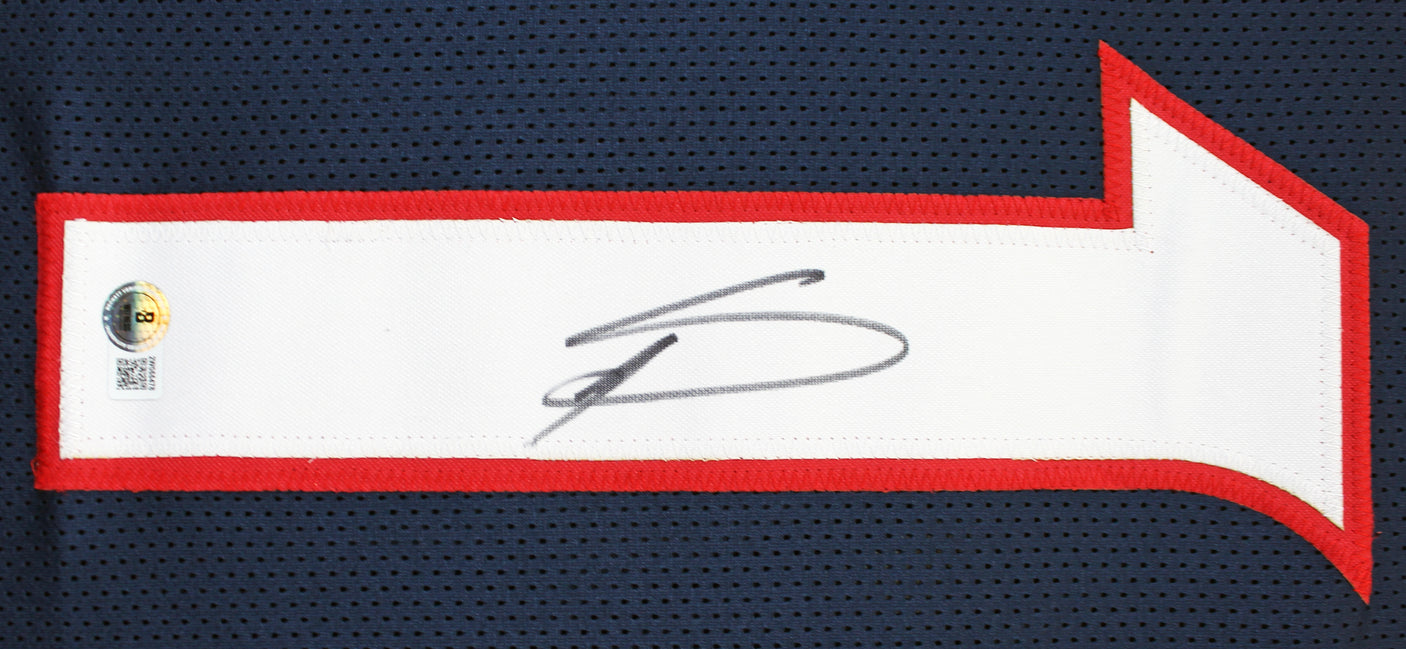 Stefon Diggs Authentic Signed Navy Pro Style Jersey Autographed BAS Witnessed