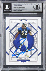 Ray Lewis Signed 2020 Panini National Treasures #10 76/99 Card Auto 10! BAS Slab