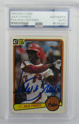 Julio Franco Signed Encapsulated 1983 Donruss Baseball Card PSA/DNA
