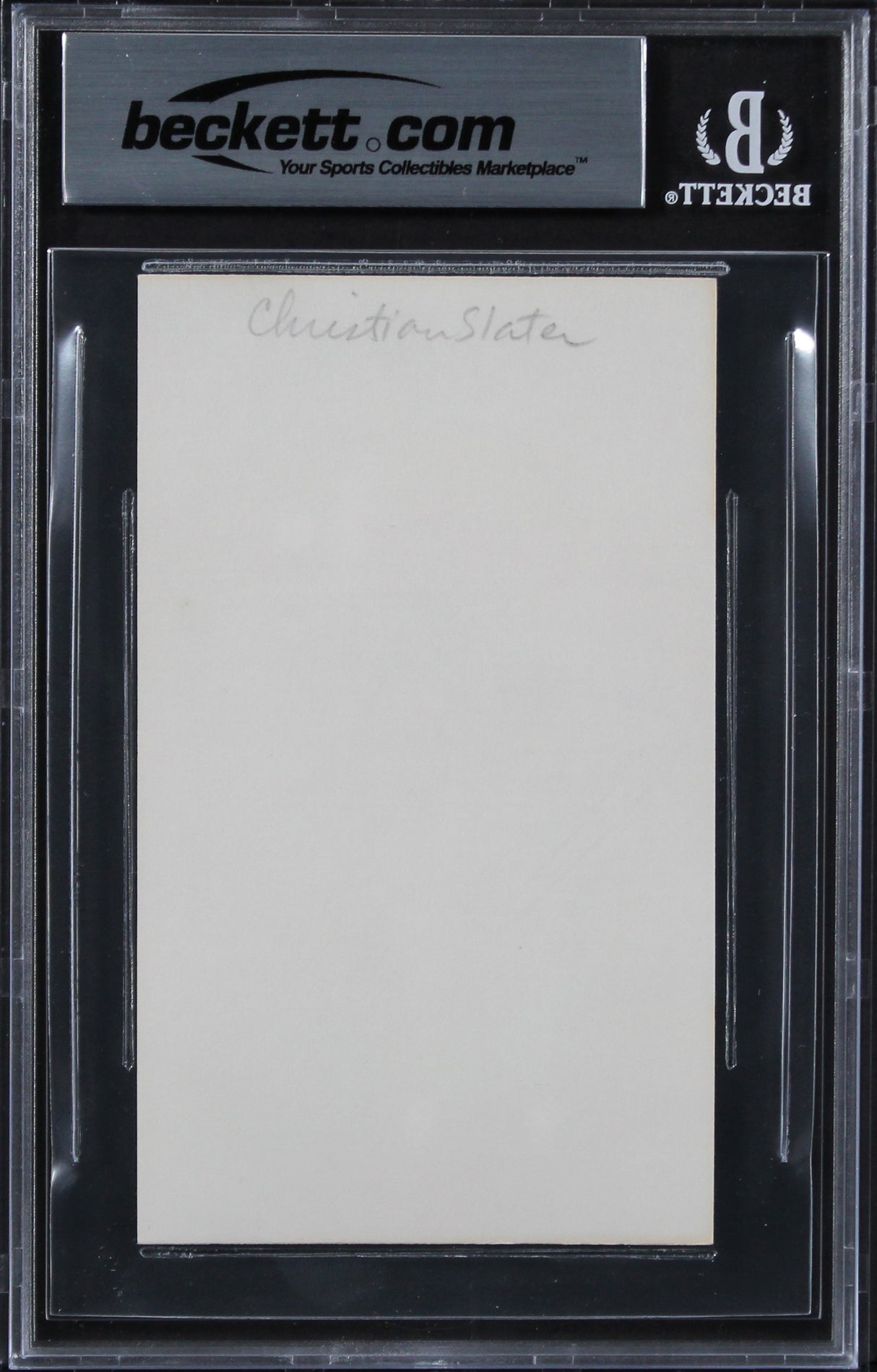 Christian Slater Mr. Robot Authentic Signed 3x5 Index Card BAS Slabbed