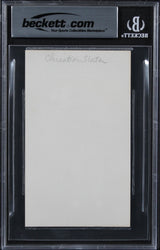 Christian Slater Mr. Robot Authentic Signed 3x5 Index Card BAS Slabbed