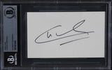 Claudia Cardinale Once Upon a Time in the West Signed 3x5 Index Card BAS Slab 1