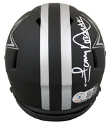 Cowboys Tony Dorsett Signed Eclipse Speed Mini Helmet w/ Silver Sig BAS Witness