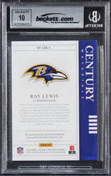 Ray Lewis Signed 2019 National Treasures CM #1 33/99 Card Auto 10! BAS Slabbed