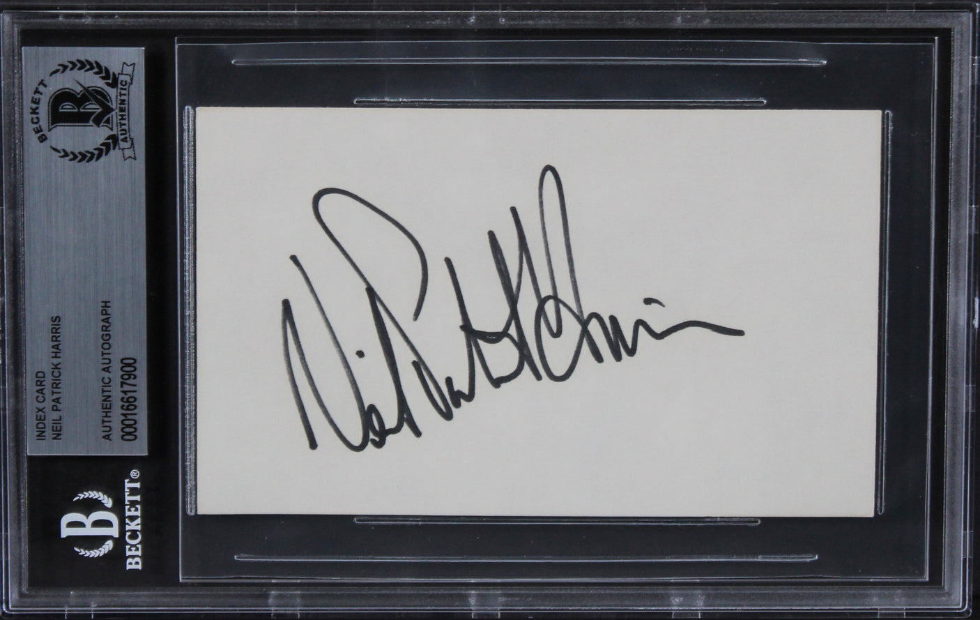 Neil Patrick Harris How I Met Your Mother Signed 3x5 Index Card BAS Slabbed 1