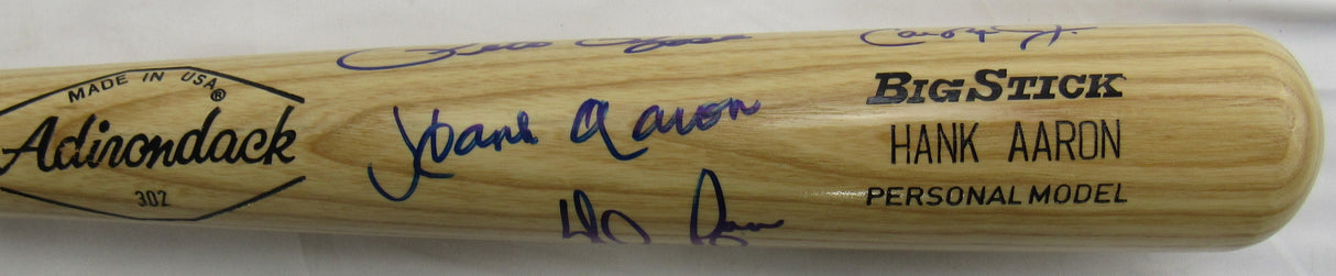 Hank Aaron Pete Rose Nolan Ryan Cal Ripken Jr Signed Rawlings Baseball Bat JSA BA09034