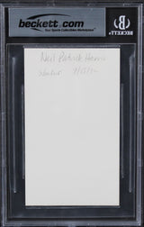 Neil Patrick Harris How I Met Your Mother Signed 3x5 Index Card BAS Slabbed 2