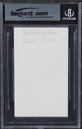 Neil Patrick Harris How I Met Your Mother Signed 3x5 Index Card BAS Slabbed 2