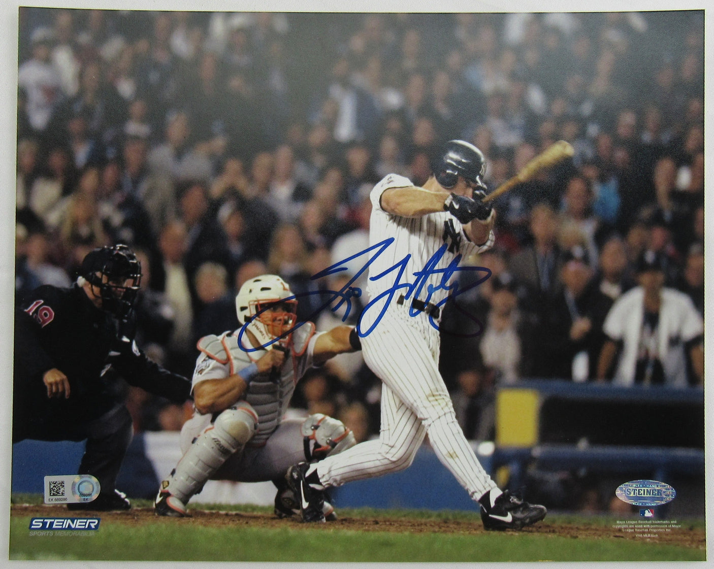 Tino Martinez Signed Auto 8x10 Photo Steiner and MLB Hologram