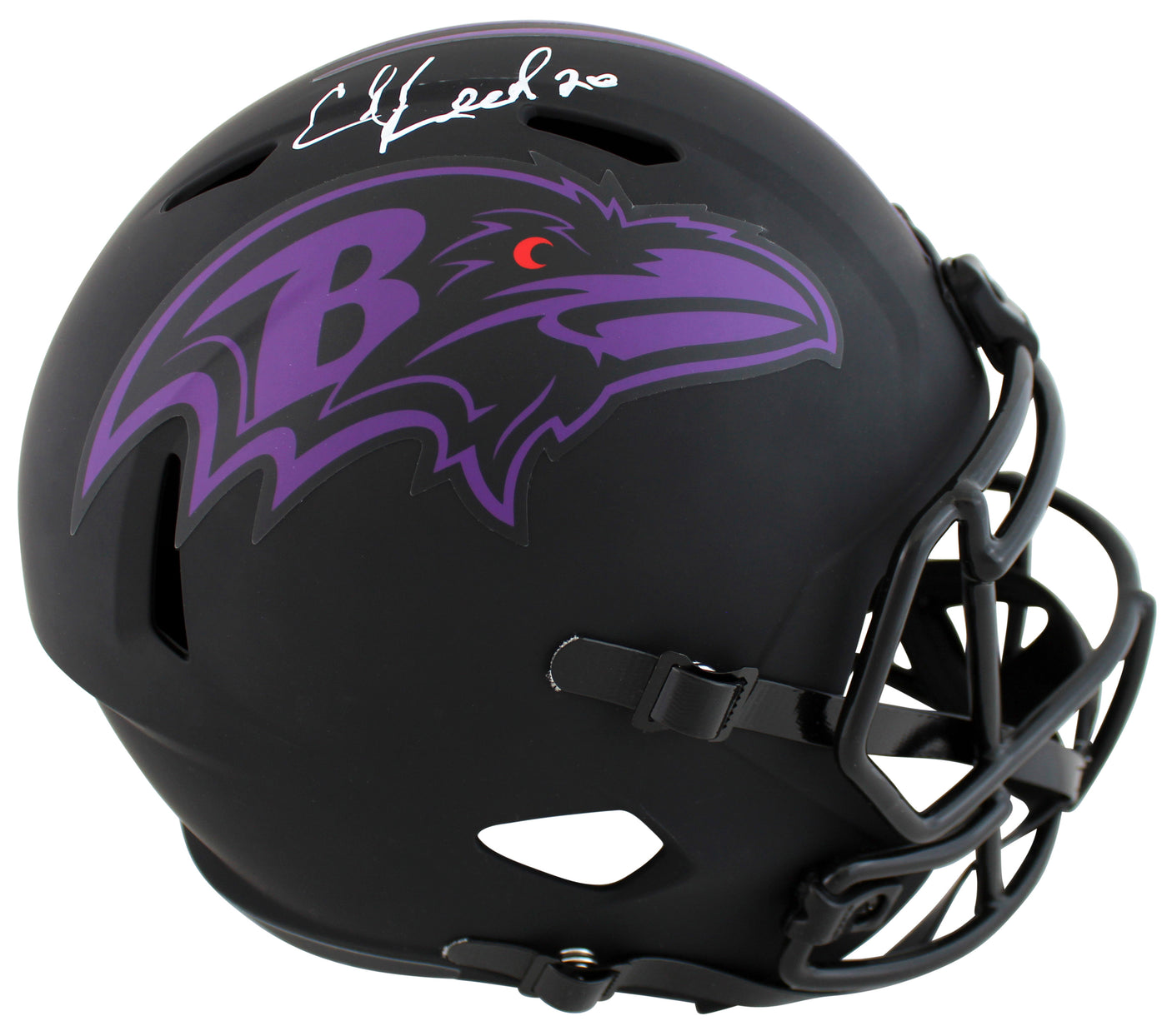 Ravens Ed Reed Signed Eclipse Riddell Full Size Speed Rep Helmet w/ Case BAS Wit